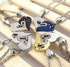 Mens Stainless Steel Chain Black White Heart Love Necklaces For Couples Paired Suspension Pendants For Men Women Sn102 5%