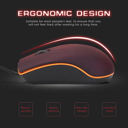 Mini M20 Wired Mouse 1200DPI Optical USB 2.0 Pro Gaming Mouse Optical Mice Frosted Surface For Computer PC Laptop