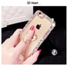Zuczug Bling Diamond Ring Transparent Soft Tpu Case Cover For Iphone 8 7 6S Plus 5 5S Se 3D Cat Heart Luxury Phone Coque Shell