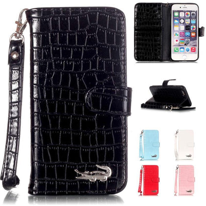 Luxury Crocodile Skin Alligator Wallet Flip Leather Brand Case For Apple Iphone 5 5s 6 6s 6plus 6s Plus 7 7plus 7 8 Plus Cover