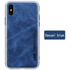 Genuine Leather For Iphone 7 Case Fashion Business Phone Case For Iphone 8Plus X Xs Solid Color Shock Resistance Protective Case
