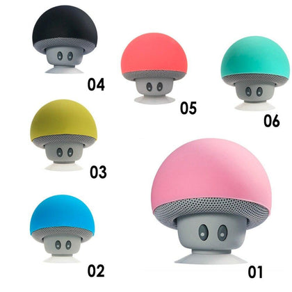 NOYOKERE Wireless Bluetooth Mini Speaker Mushroom Waterof Silicone Suction Handsfree Holder Music Player for iPhone Android Pink