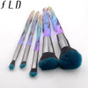 Fld 5Pcs Crystal Style Makeup Brushes Set Powder Foundation Eye Blush Brush Cosmetic Professional Makeup Brush Kit Tools