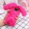 S8 Plus 3D Cute Soft Fluffy Rabbit Warm Fur Case For Samsung Galaxy S8 S7 S6 Edge Cover Fashion Elegant Bling Diamond Phone Case