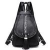 Female Backpack Designer High Quality Leather Women Bag Fashion School Bags Girl Red Bagpack Tassel Multifunction Bag Waterproof