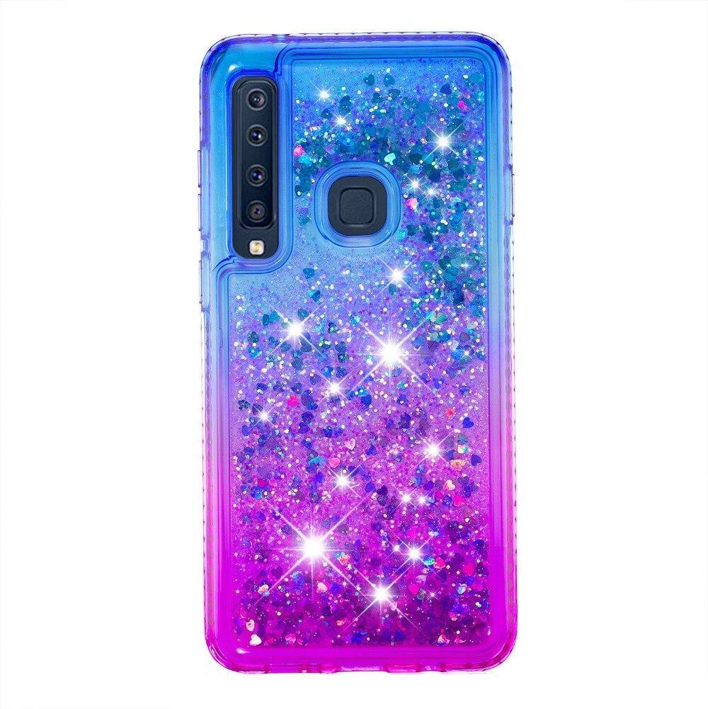 Diamond Glitter Silicone Case For Samsung Galaxy A9 2018 A9 Star Pro A9S A9200 Liquid Quicksand Bling Floating Flowing Cover