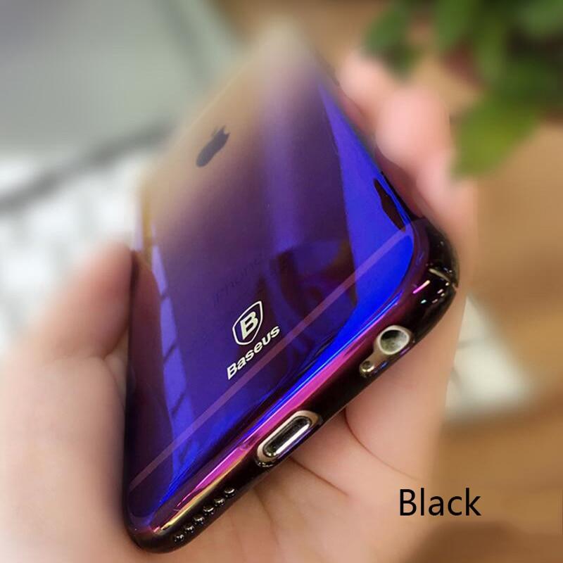 Baseus Originality Case For Iphone X 6S Plus Luxury Aurora Gradient Color Transparent Case For Iphone X 6 6S Plus Hard Pc Cases