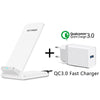 Cinkeypro Qi Wireless Charger Quick Charge 2.0 Fast Charging For Iphone 8 10 X Samsung S6 S7 S8 2-Coils Stand 5V/2A & 9V/1.67A