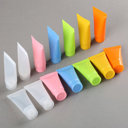 5pcs Cosmetic Soft Tube 5ml/10ml plastic Lotion Containers Empty Makeup squeeze tube Refilable Bottles Emulsion Cream Packaging