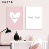 Nditb Rabbit Heart Nursery Wall Art Canvas Painting Cartoon Posters And Prints Decorative Picture Nordic Style Kids Decoration