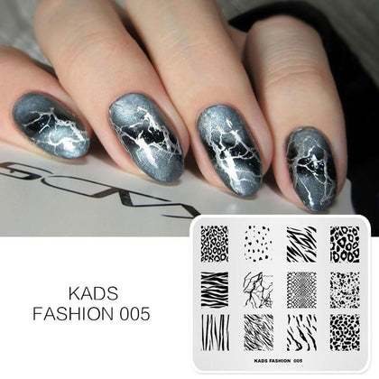 KADS Fashion Design Nail Stamping Plates Nail Art Stamp Template Plate Geometric Image Plate DIY Stamp Nail Stencil Tool Kits