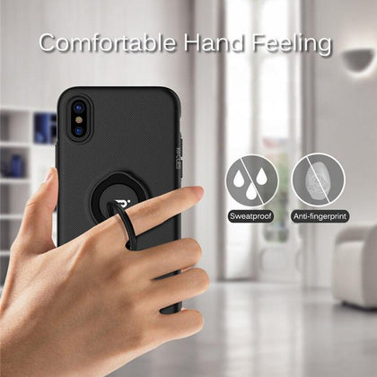 Magnetic Ring Bracket Case For iPhone 7 8 6 6s Plus Cases Metal Rotating Finger Ring Soft TPU Clear Cover For iPhone X XR XS MAX