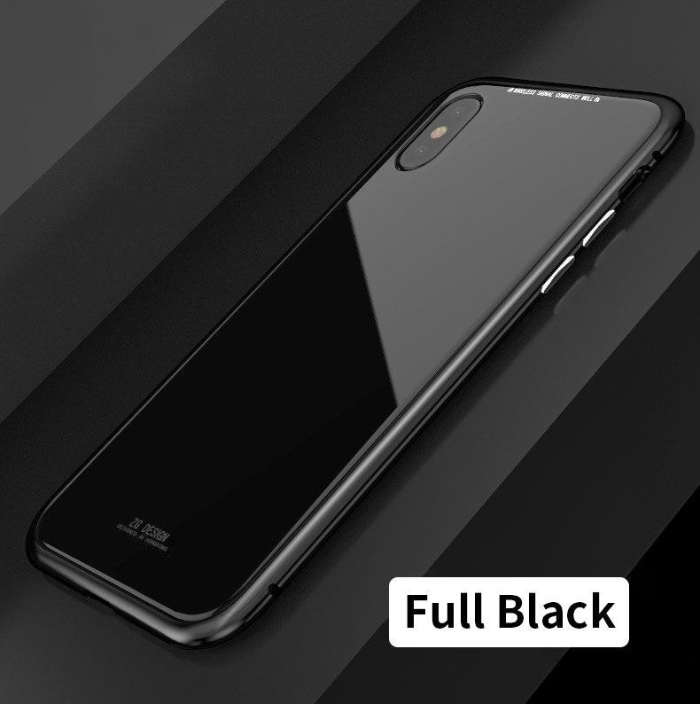 Luxury Magnetic Adsorption Case For Iphone X 8 7 Plus Tempered Glass Back Built-In Magnet Case For Iphone 7 8 Metal Bumper Cover