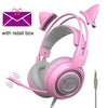 Somic G951S Ps4 Pink Cat Ear Noise Cancelling Headphones 3.5Mm Plug Girl Kids Gaming Headset With Microphone For Phone