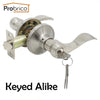 Probrico Keyed Alike Door Lock Stainless Steel Security Safe Brushed Nickel Door Handle Knob Entrance Locker Dl12061Snet