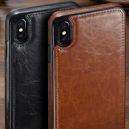 For iPhone XS Max XR  Case  Luxury PU Leather Magnetic Absorption Back Cover for iphone X 8 7 6 6S Plus  Case