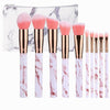 Professional 10Pcs Marble Makeup Brushes Set Soft Foundation Powder Eyeshadow Brush Beauty Marble Make Up Tools With Cylinder