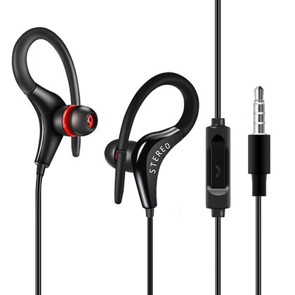 GSDUN Stereo Earphone Headphones Super Bass Sport Ear Hook Headset With Microphone Handsfree Running Headphone for Mobile Phones