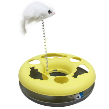 Cat Toys Spring Mice Crazy Amusement Disk Multifunctional Disk Play Activity Pet Funny Toys Multiple Color