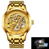 Lige Mens Watches Top Luxury Brand Watch Stainless Steel Waterproof Automatic Mechanical Dragon Watch Men Relogio Masculino+Box