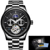 Lige Fashion Business Mens Automatic Watch Leather Waterproof Mechanical  Watch Mens Tourbillon Sport Watches Relogio Masculino