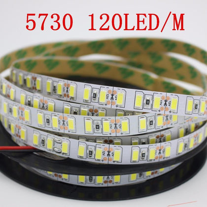 120leds/m 5M led strip SMD 5730 Flexible led tape light SMD 5630  Not waterproof  white /warm white DC12V