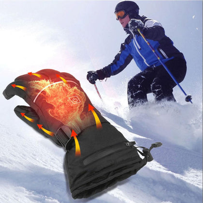 Pair of Electric Heating Gloves Heated Thermal Gloves For Men Women Full Fingers Winter Hand Warmer Ski Gloves Ridding Gloves
