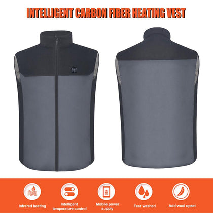 Unisex Outdoor USB Infrared Heating Vest  Winter Flexible Electric Thermal Clothing Waistcoat