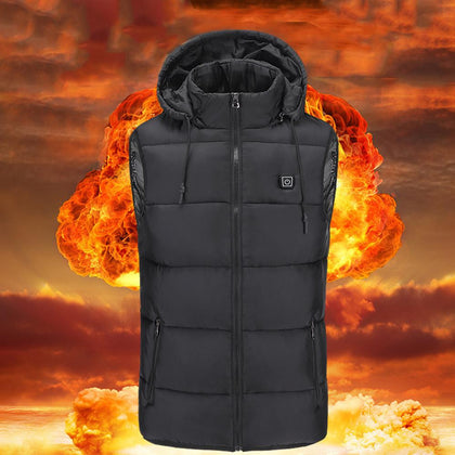 Wiht Hat Outdoor Usb Infrared Heating Vest Flexible Electric Thermal Winter Warm Jacket Clothing For Sports Hiking Riding