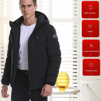 USB Charging and Heating Cotton Coat Electric Heating Male Father Intelligent Heating Cotton Clothes for the in Winter Keep warm