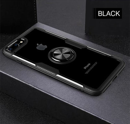 Luxury Shockproof Soft Holder Case On The For iphone X XR XS Max Full Cover For iphone 6 6s 7 8 PLus Magnetic Ring Bracket Case