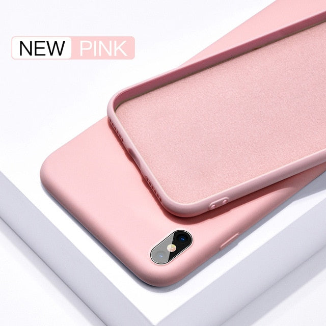 Original Liquid Silicone Luxury Cases For Apple iPhone Brand 6 6S 7 8 Plus X XS Max XR Cover i Phone 8Plus 7Plus 5 5S SE 4 Funda