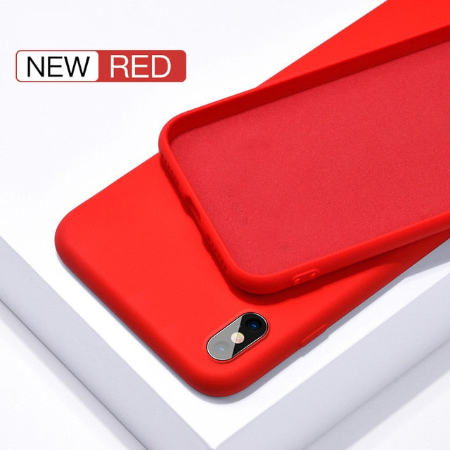 Original Liquid Silicone Luxury Cases For Apple iPhone Brand 6 6S 7 8 Plus X XS Max XR Cover i Phone 8Plus 7Plus 5 5S SE 4 Funda