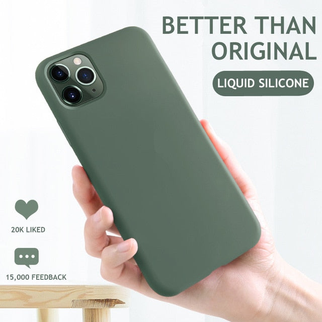 Original Liquid Silicone Luxury Cases For Apple iPhone Brand 6 6S 7 8 Plus X XS Max XR Cover i Phone 8Plus 7Plus 5 5S SE 4 Funda