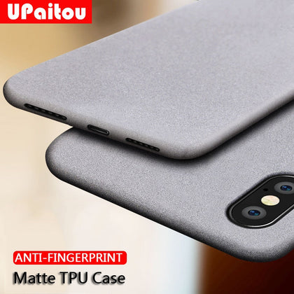 UPaitou Case for iPhone 11 Pro X XS Max XR 8 7 6 6S Plus 5 5S SE Anti Fingerprint Case Soft Silicone Matte Ultra Thin TPU Cover