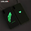 USLION Soft TPU Luminous Phone Cases For iPhone 7 8 6s Plus Glow Ultrathin Cover Couples Love Heart Case For iPhone 11 Pro 7Plus