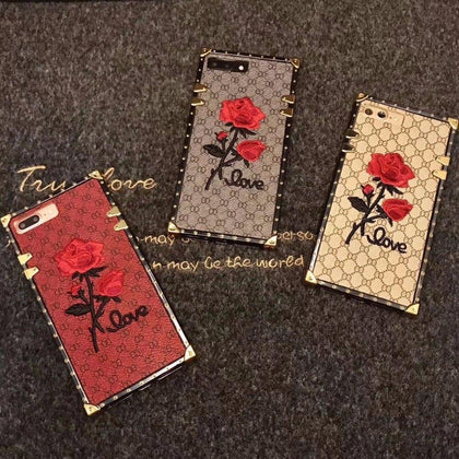 JCOVRNI Soft TPU + leather for iPhoneX xs Xr xsmax mobile phone back cover case for iPhone 7 8 embroidery lanyard phone case bag