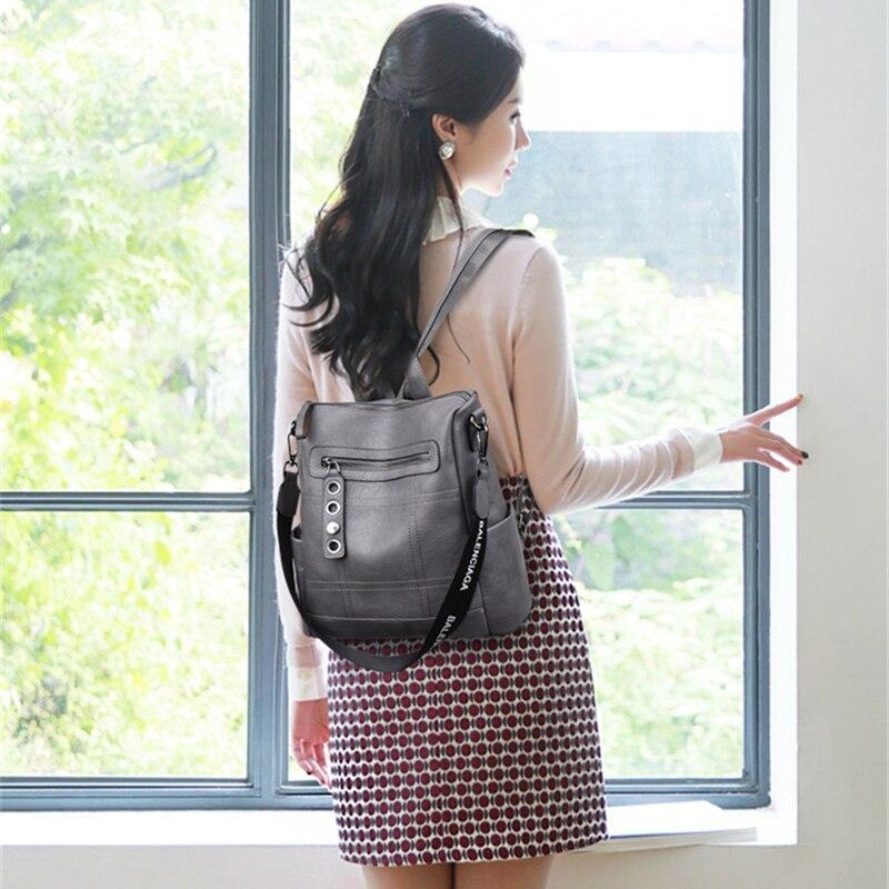 2019 Designer Backpacks Women Leather Backpacks Female School Bags  For Teenager Girls  Travel Back Bag Retro Bagpack Sac A Dos