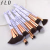 Fld 10 Pcs Professional Makeup Brush Set Full Function Foundation Eye Powder Fan Blush Brush Makeup Tools Brushes Set Kit