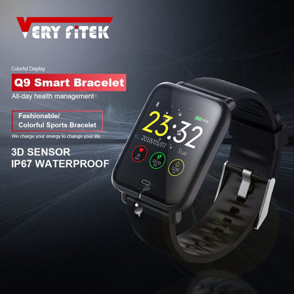 VERYFiTEK Q9 Blood Pressure Heart Rate Monitor Smart Watch IP67 Waterproof Sport Fitness Trakcer Watch Men Women Smartwatch