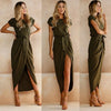 Irregular Spliting Bandage Knitting Dress