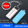 Ingelon 50pcs/Lot Bulk USB Drive 16gb 32gb 64gb 128gb Metal usb2.0/3.0 8GB 4GB Custom Pendrive Wholesale offers with free ship