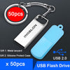 Ingelon 50pcs/Lot Bulk USB Drive 16gb 32gb 64gb 128gb Metal usb2.0/3.0 8GB 4GB Custom Pendrive Wholesale offers with free ship