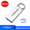Ingelon 50pcs/Lot Bulk USB Drive 16gb 32gb 64gb 128gb Metal usb2.0/3.0 8GB 4GB Custom Pendrive Wholesale offers with free ship