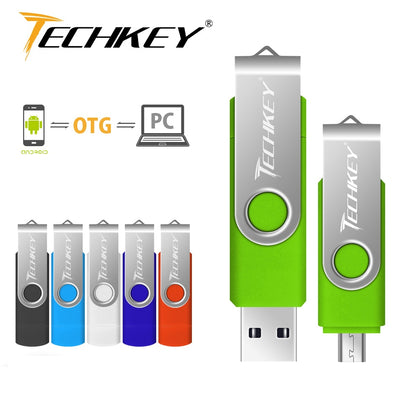 OTG Usb Flash Drive Techkey 8gb 16gb 32gb Pen drive 64gb 128gb флешка mobile phone flash memory stick Multifunctional pendrive
