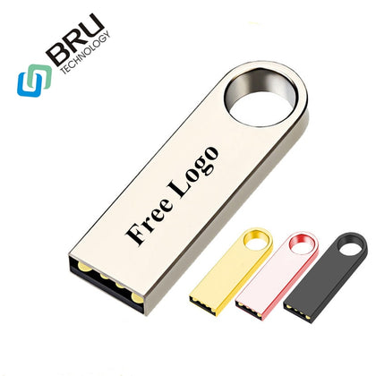 BRU USB Flash Drive 4GB8GB Mini Metal Waterproof Pendrive USB Flash Stick Creative Gift Custom Logo Print Laser Engrave text