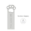 Cat Claw Silver Usb Flash Drive 128GB Metal Pendrive 64GB 32GB Real Capacity 16GB Pen Drive 8GB Flash disk 4GB Free custom LOGO