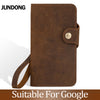 For Google Pixel 2 3xl lite 4 XL Case Cowhide Wallet crazy horse skin Phone Cover