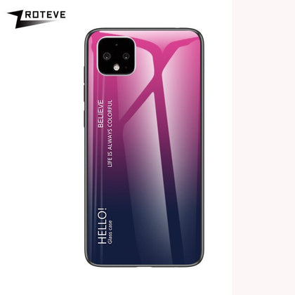 ZROTEVE Cover For Google Pixel 4 4 XL Case Glass Back Cover For Google 4 4XL Case Silicone Tempered Glass Back Cover Pixel 4 4XL