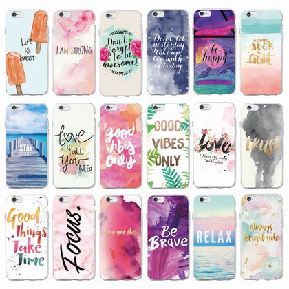 Positive Good Vibe Only Love Happy Trust Quote Soft Phone Case Cover For iPhone 11 Pro XR 7Plus 7 6 6S 8 8Plus X XS Max